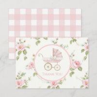 Preppy Southern Pink Girl Floral Cartões de agrade
