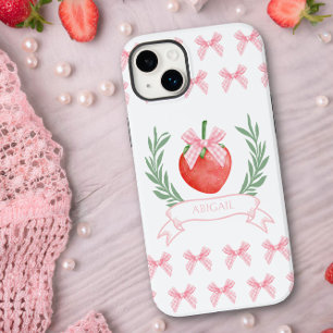 Preppy Strawberry Pink Gingham Arcos Personalizado