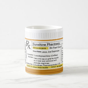 Prescrição customizável RX da caneca de café