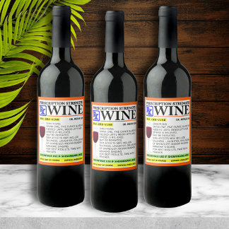 Prescrição Engraçada Rótulos de Vinho Vermelho