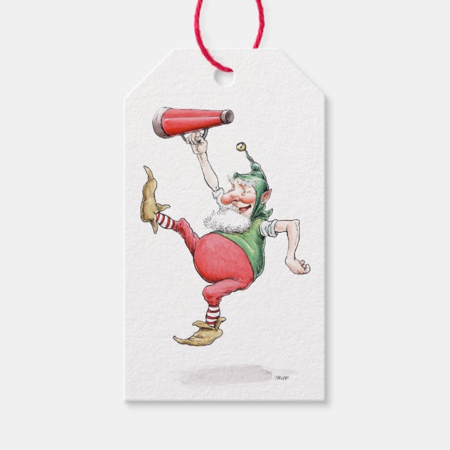 Presente 3 animações para o Natal! Etiqueta de Oferta Elf (Frente)