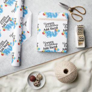 Presente 80 Birthday Adicionar Nome Papel de Moldagem