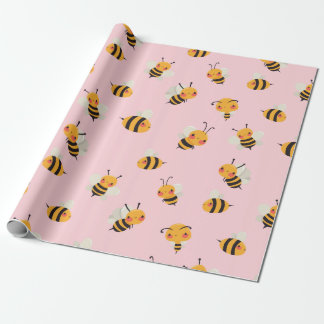 Presente Abelhas-brancas-bonecas, papel de embalagem