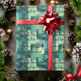 Presente Abstrato Verde de papel personalizado elegante