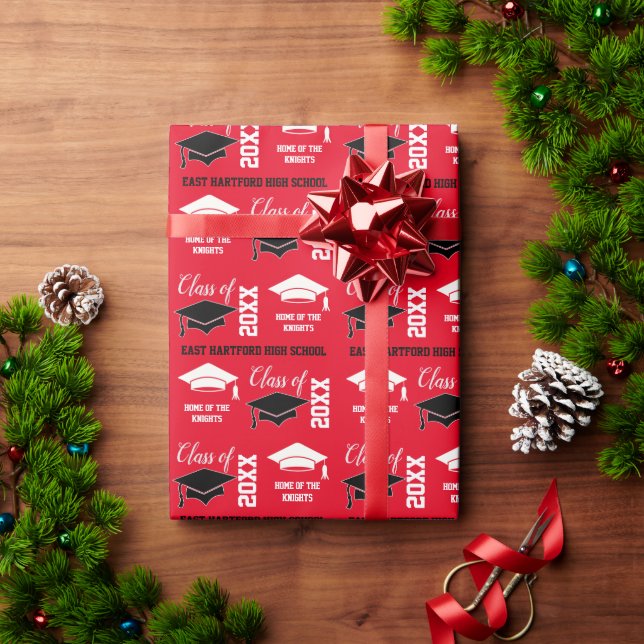 Presente Adicionar papel de ondulação de graduação vermelha (Presente de Natal)