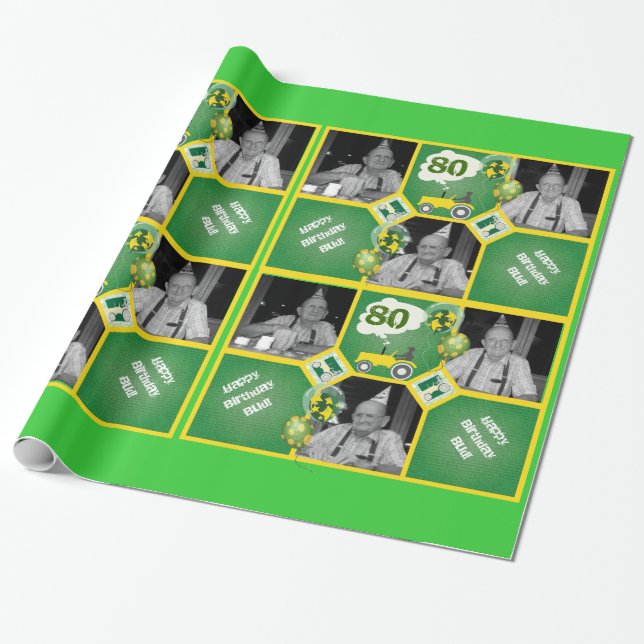 Presente Adicione a foto ao papel de envolvimento do trator (Desenrolado)