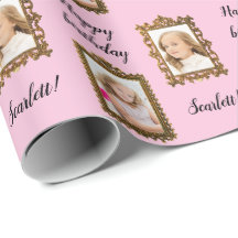 Adicione o papel de moldagem de aniversário rosa c