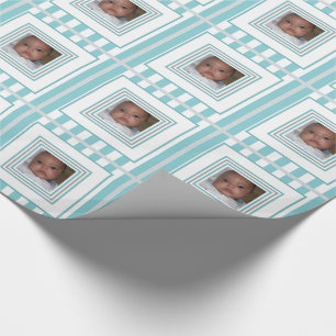 Presente Adicione seu papel de envolvimento listrado branco
