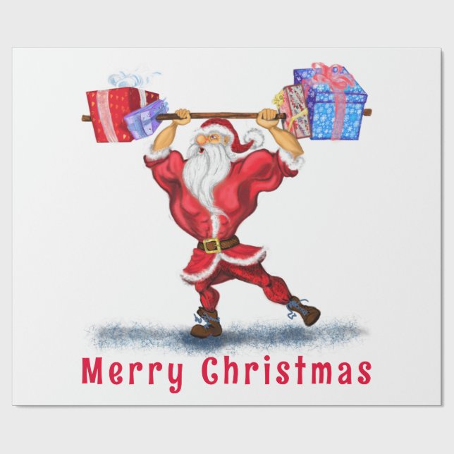 Presente Ajustado Papai Noel Engraçado Papel de Molho de Na (Aberto)