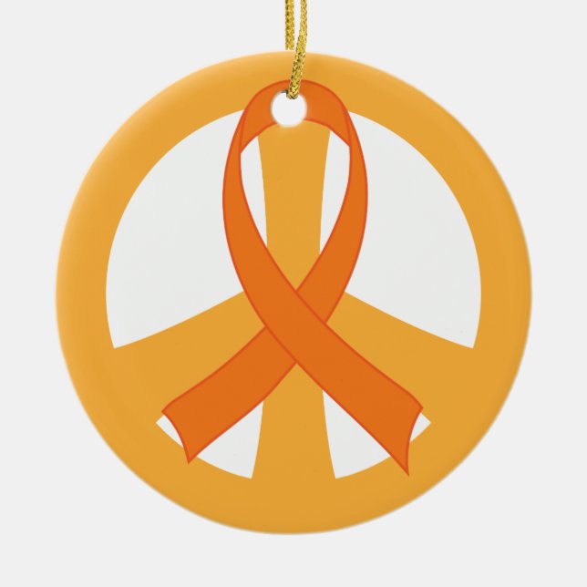 Presente alaranjado do ornamento da consciência do (Frente)