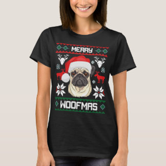 Presente alegre do t-shirt do Natal de Woofmas do