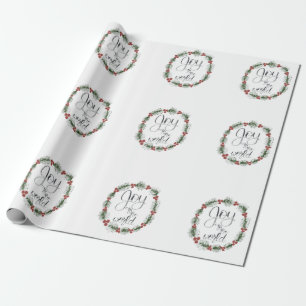 Presente Alegria ao papel de envolvimento do Natal do mundo