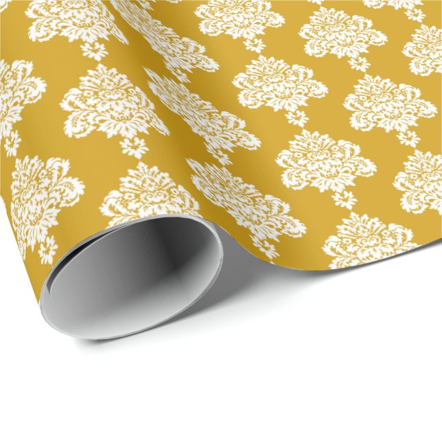 Presente Amarelo de mostarda| Papel branco para enrolamento (Ponta do rolo)