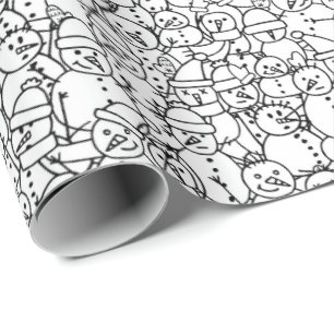 Presente Amigos de Neve - Crianças Colorindo Papel de Molda