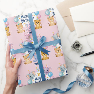 Presente Animais Adoráveis Placa de Papel de primeiro anive
