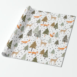 Presente Animais De Floresta Folhas De Papel De Embalagem D