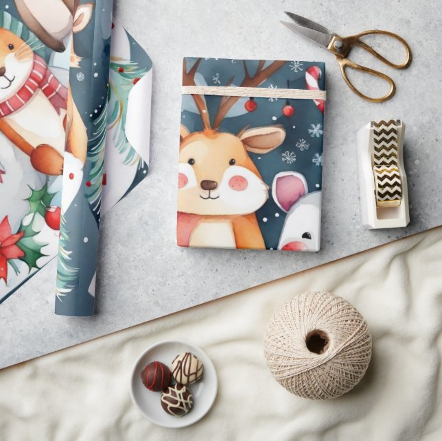 Presente Animais de Natal Papel de Moldagem Santa Claus (Artesanato)