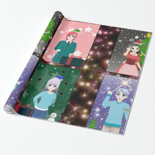 Presente Anime com o tema Papel de Moldagem de Natal