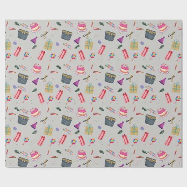 Presente Aniversário Apertando velas de bolo de papel doces (Aberto)