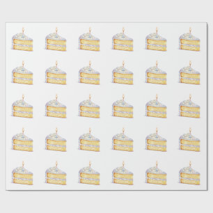 Presente Aniversário de papel de moldagem por fatia de bolo