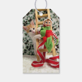 Presente Annie e o Elf - Etiqueta de presentes para gatos /