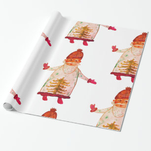 Presente Ano Novo Personalizado de Papel de Embalagem, Papa