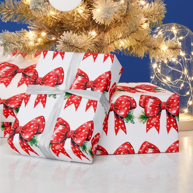 Presente Arco Vermelho com Papel de Mola Holly White (Feriados)