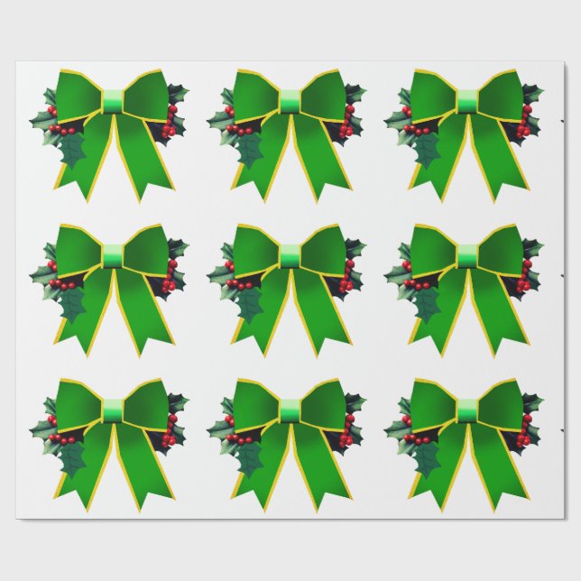 Presente Arco vermelho e verde com papel de enrolamento Hol (Aberto)