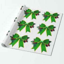 Presente Arco vermelho e verde com papel de enrolamento Hol