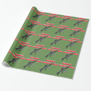Presente Armas M4, Feliz Papel de Molho de Natal