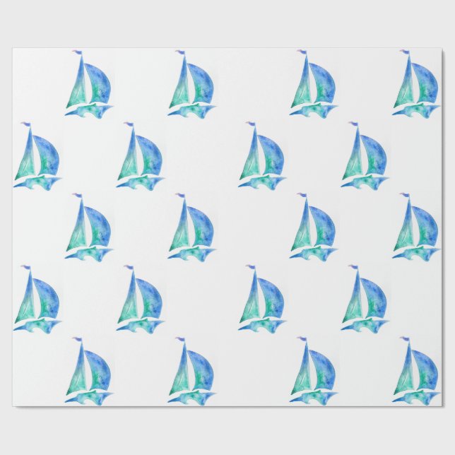 Presente Arte de Papel de Embalagem de Cores Aquáticas para (Barra)