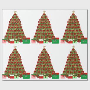 Presente Árvore de Natal com papel de moldagem de presentes