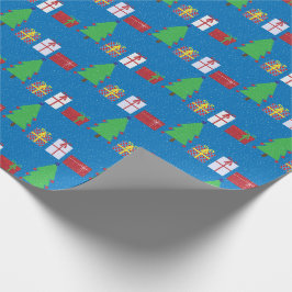 Presente Árvore de Natal e presentes no papel de enrolament