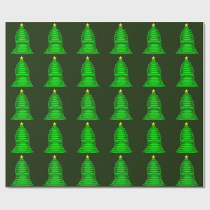 Presente Árvore natalícia com papel de enrolamento verde em