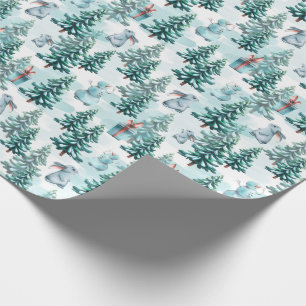 Presente Árvores de Natal e Papel de Mola de Neve