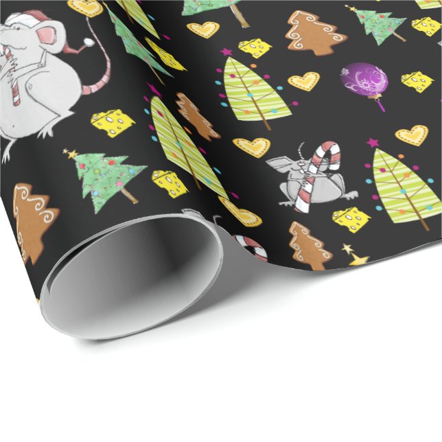 Presente Árvores de Natal Molhando Papel Mouse Queijo Preto (Ponta do rolo)