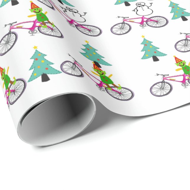 Presente Árvores de Natal Negras Papel de Molho de Neve (Ponta do rolo)
