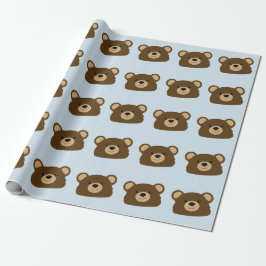 Presente Azul do papel de envolvimento do urso de ursinho