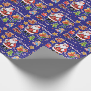 Presente Azul do papel de envolvimento dos brinquedos da
