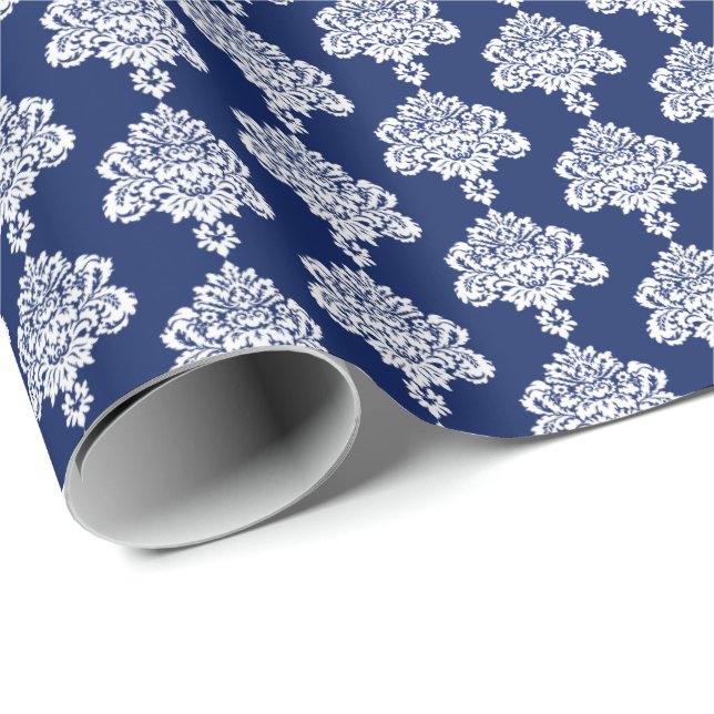 Presente Azul Marinho | Papel branco para enrolamento de Da (Ponta do rolo)