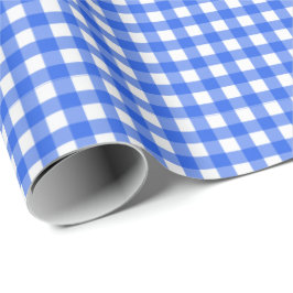 Presente Azul royal| Papel Branco De Lavagem De Gingham