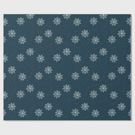 Presente Azul-safira com papel de enrolação de Florais de P