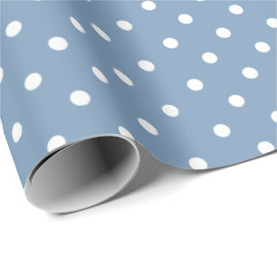 Presente Azul Vintage   Papel de enrolamento de Bolinhas br