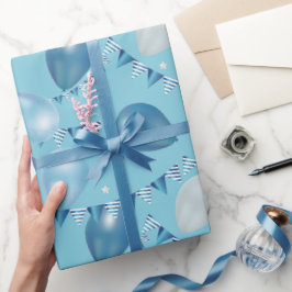 Presente Balões, Estrelas e Papel de Acondicionamento de An