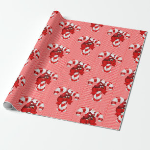 Presente Banho Vermelho De Cane De Papel De Embalagem De Na