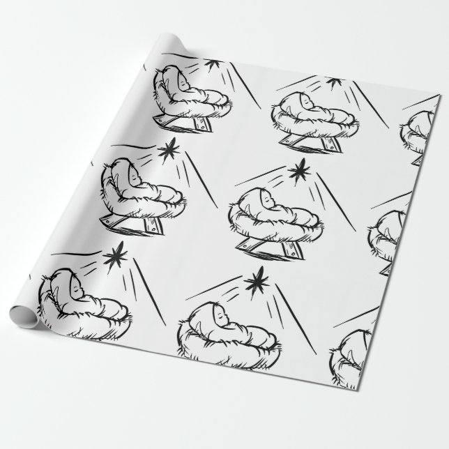 Presente Bebê Jesus Em Papel De Quebra-Cabeça (Desenrolado)