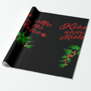 Presente Beije-me sob o papel de enrolação (preto)