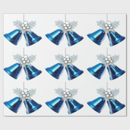 Presente Bells Azuis E Papel De Molho De Holly Branca