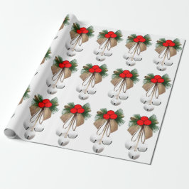 Presente Bells Brancos E Papel De Enrolamento Holly