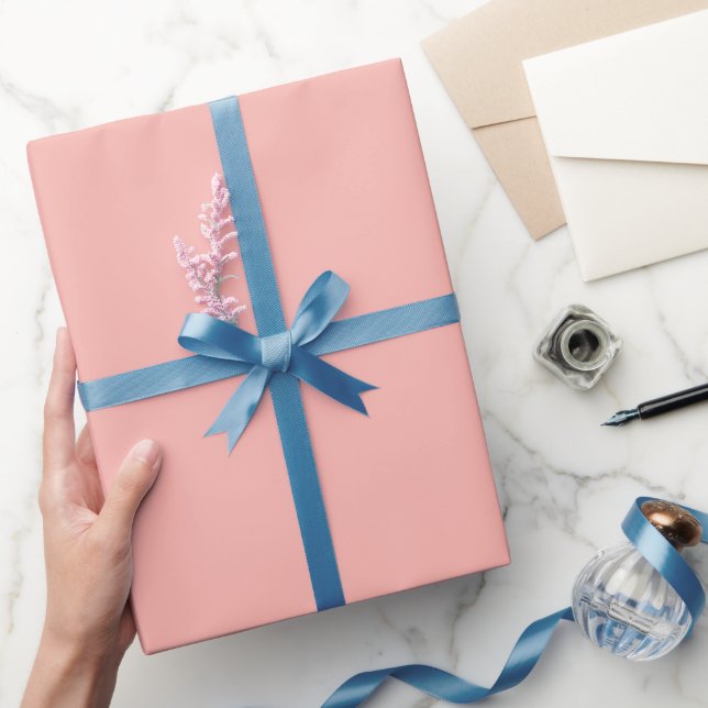 Presente Belo papel de enrolamento rosa #FBB5AE Boho (Presentear)